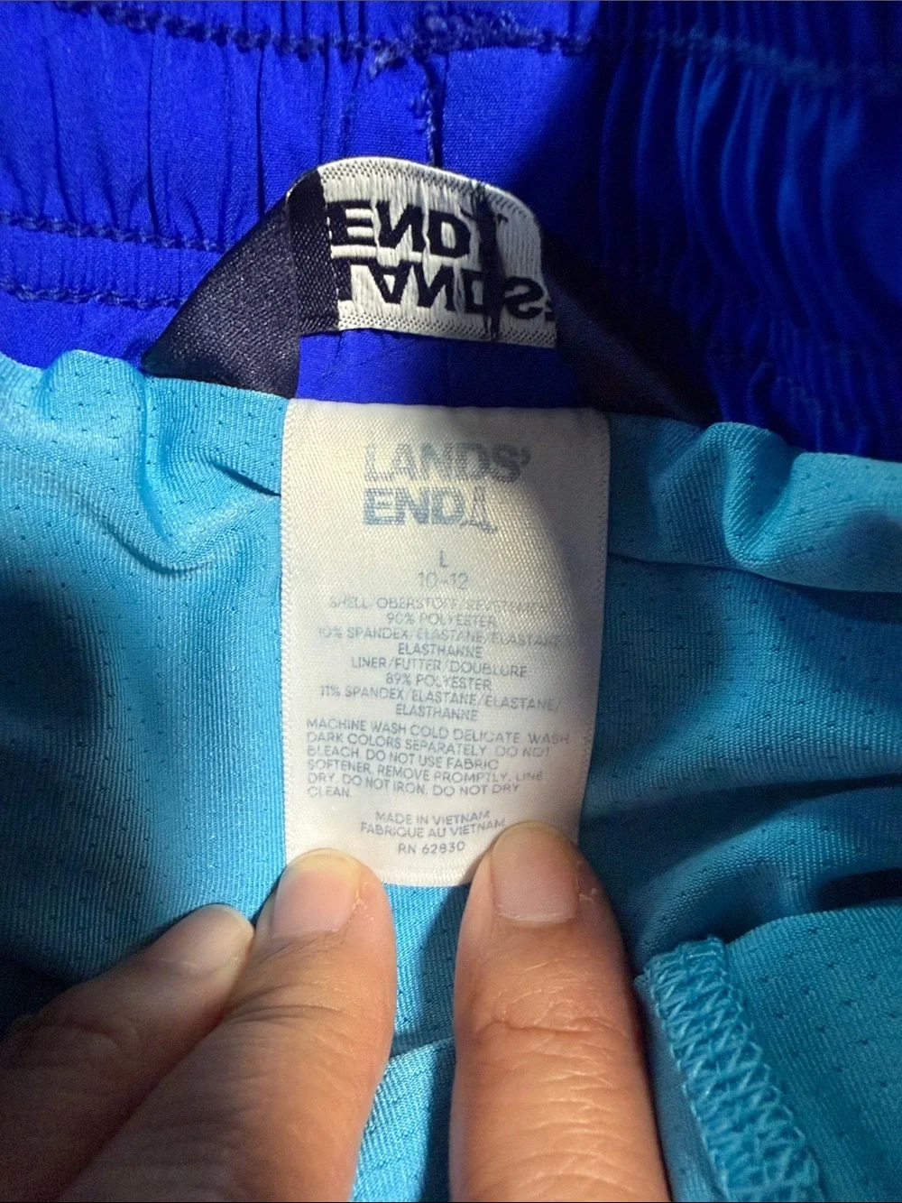 Lands' End Boys Blue Gradient Swim Trunks
